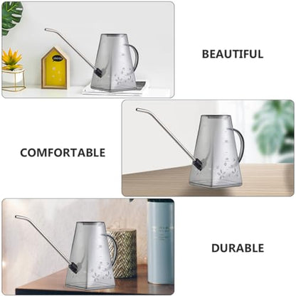 Beavorty Long Spout Watering Can 1.4l Grey for Indoor Outdoor Plants Succulents Garden with Precise Watering Bottle Design