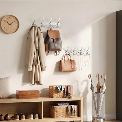 YUNISS Coat Rack Wall Mounted，4 Tri Stainless Steel Coat Hook for Coat Hat Robes Towel in Mudroom Entryway (Sliver, 1 Pack 4) - color: Sliver, size: 1 Pack 4