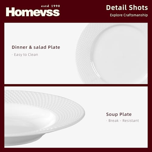 HomeVss, New Bone China Embossed Rain Drops 40pc Dinnerware Set - color: Rain Drops, size: Service for 8 - 40pc Set