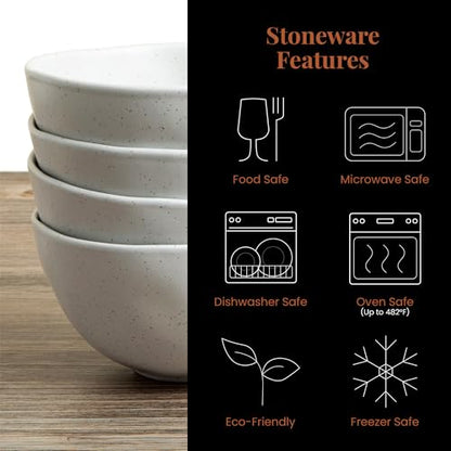 Stoneware Dinnerware Set, 16 Piece, 4 Place Settings, Made in Portugal, Millstone - color: Millstone