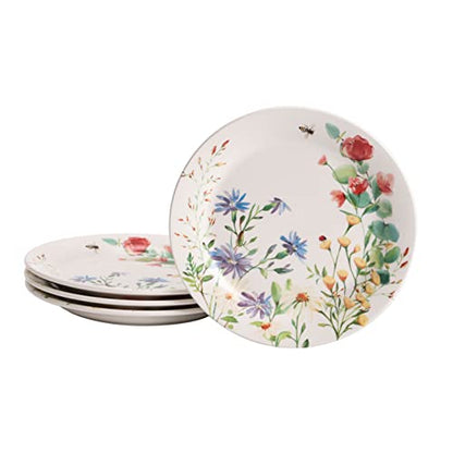 Bico Summer Provence Salad Plates Set of 4, 8.75 Inch Ceramic Dessert Plates for Salad, Appetizer, Side Dishes, Microwave and Dishwasher Safe, Gift for Housewarming and Thanksgiving - color: Summer Provence