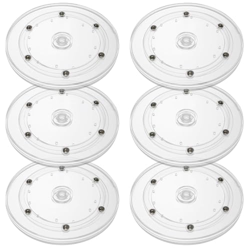6 Pack 6 inch Small Lazy Susan, Lazy Susan Turntable Organizer, 360 Degree Round Rotating Tray for Spice Rack, Bathroom Vanity, Kitchen Cabinet and Countertop Storage - size: 6 Inch
