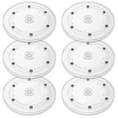 6 Pack 6 inch Small Lazy Susan, Lazy Susan Turntable Organizer, 360 Degree Round Rotating Tray for Spice Rack, Bathroom Vanity, Kitchen Cabinet and Countertop Storage - size: 6 Inch
