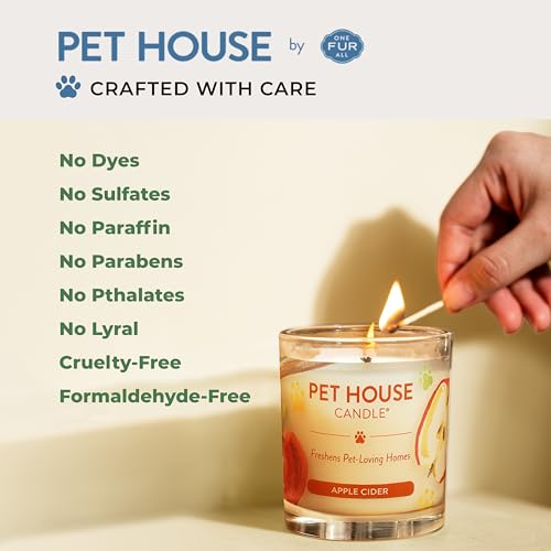 Pet House 9 oz Fresh Cut Grass Scented Candle, Clean Burning, Long Lasting Plant-Based Pet Odor Candle, 60 Hour Burn Time - 2 Pack - color: Fresh Cut Grass, size: Pack of 2