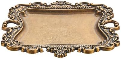 1 Pack Vintage Gold Jewelry Dish Antique Brass Jewelry Trays ideal for holding jewelry rings and large jewelry storage trinkets. - color: Antique Brass, size: Big:8"(203mm)*7"(178mm)*0.6"(15mm)