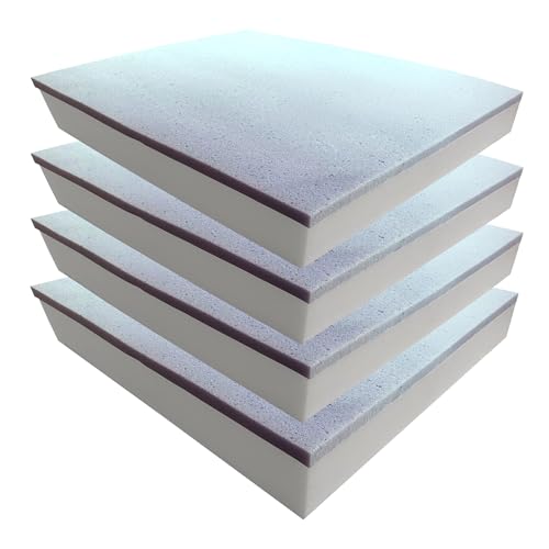 Foamma 2" x 24" x 24" 4-Pack Gel Memory Foam with High-Density Base, Cooling Pressure Relief, Cushion Filler for Couches and Chairs, Memory Foam Pad for Furniture Stuffing - color: Gel Memory Foam, size: 2" x 24" x 24", style: 4 Pack