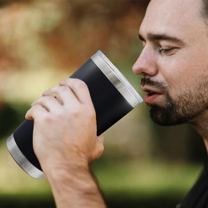 20oz Tumbler with Lid Stainless Steel Tumblers Insulated Mug Black 12P - color: Black