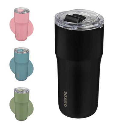 BJPKPK 20oz Spill Proof Coffee Tumbler, Insulated Stainless Steel Cup | Double Wall Vacuum, Leakproof Lid, Keeps Hot/Cold/Iced, BPA Free, Dishwasher Safe, Cupholder, Travel, Black - color: Black