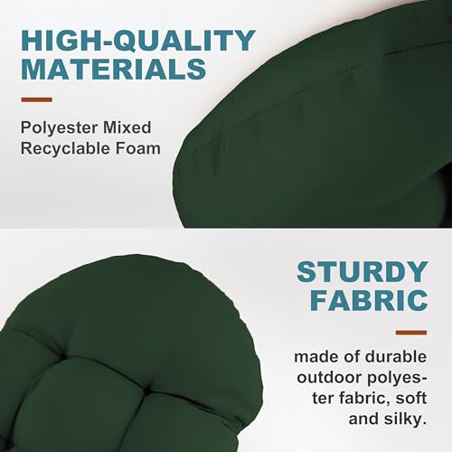 Adirondack Chair Cushion, Rocking Chair Cushion 44x19.4x4 inch, High Back Patio Cushions of Upper and Lower with Ties, Sunscreen and Fade-Resistant (Dark Green, 2) - color: Dark Green