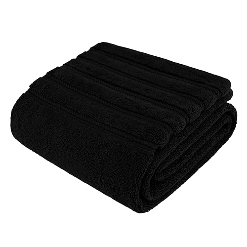 American Soft Linen 100% Cotton Luxury Turkish Towels, 35x70 XL Bath Sheet | Soft Absorbent Quick Dry OEKO Tex Standard 100 Certificated Durable Machine Washable Premium Hotel Quality - color: Black, size: 35"x70"