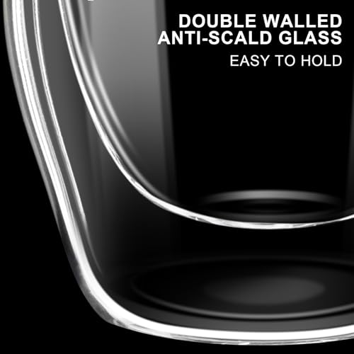 PARACITY Double Wall Glass Espresso Cups, 2.7 oz Expresso Shots, Set of 2 | Transparent borosilicate cups with handles are great espresso accessories for espresso, cappuccino, latte and cold drinks. - size: 2.7 Ounces