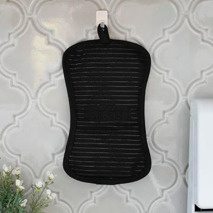 All-Clad Premium Pot Holder & Hot Pad: Heat Resistant to 500 Degrees - 100% Cotton, 10"x6.25" Hot Pad for Kitchen and Barbeque, 4-Pack, Black - color: Black, size: 4 Pack