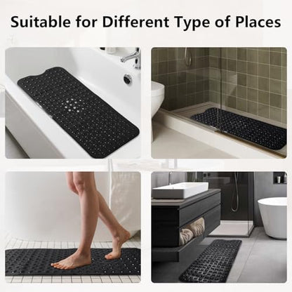 XLHOMO 26PC Bathroom Accessories Set - Gorgeous Black Bathroom Set, Bathroom Accessory Set, Black Shower Curtain Set with Bathtub Mats for Shower Tub - size: Bath Set+Bathtub Mat+Shower Curtain&Rugs, style: Black&Gold