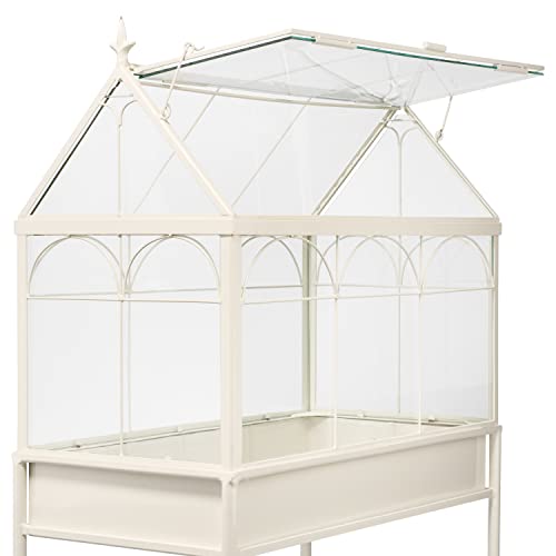 H Potter Freestanding Wardian Case Terrarium, Large | Metal and Glass, Indoor Greenhouse Display Cabinet, Victorian Plant Stand, Gable Roof, 48 Inch Tall - size: Large