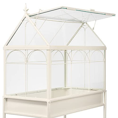 H Potter Freestanding Wardian Case Terrarium, Large | Metal and Glass, Indoor Greenhouse Display Cabinet, Victorian Plant Stand, Gable Roof, 48 Inch Tall - size: Large