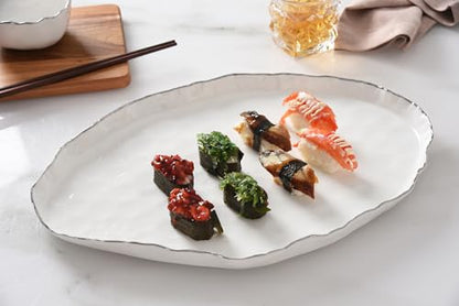 Portofino Plata, Large Oval Platter, 17.75" x 11.75" x 1.25" - size: Large