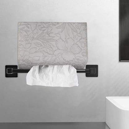 Leather Cover for Disposable Paper Hand Towel Box, Compatible with Kleenex Paper Hand Towel(1-Carved Grey) - color: 1-carved Grey