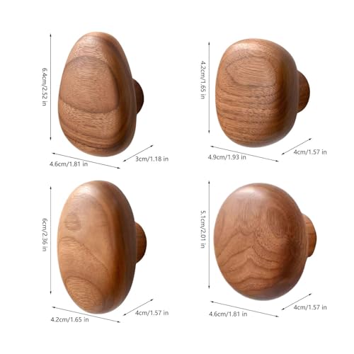 4Pcs, Wood Wall Mounted Coat Hooks Wooden Coat Hooks Coat Racks Wood Cabinet Knobs Wall Hooks for Scarf, Bag,Hat,Bedroom,Home