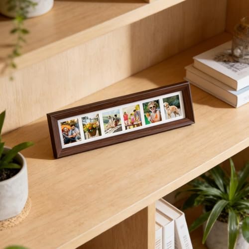 4x12 Wood Picture Frames, Long Rectangle Picture Frame for Wall,Mini Collage Pictures Frames for Wall and Tabletop Display,Graduate Gift Collage Frame - color: A