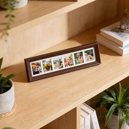 4x12 Wood Picture Frames, Long Rectangle Picture Frame for Wall,Mini Collage Pictures Frames for Wall and Tabletop Display,Graduate Gift Collage Frame - color: A