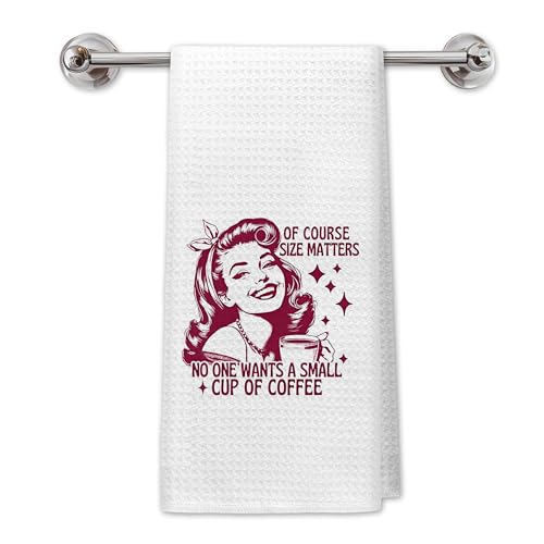 Funny Coffee Kitchen Towels, Retro Housewife Dish Tea Towels for Kitchen, Coffee Lover Gifts, Humorous Sarcastic Gifts for Hostess, Funny Kitchen Decor, 16x24 Inch - color: Kitchen-012