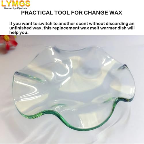 4.5" Replacement Flounces Oil Warmer Dish, 115mm Ruffle Edge Wax Melt Warmer Liner Glass Dish, Candle Warmer Bowl Plate Wax Tray for Scented Wax Aroma Therapy Lamp, 1 Pack