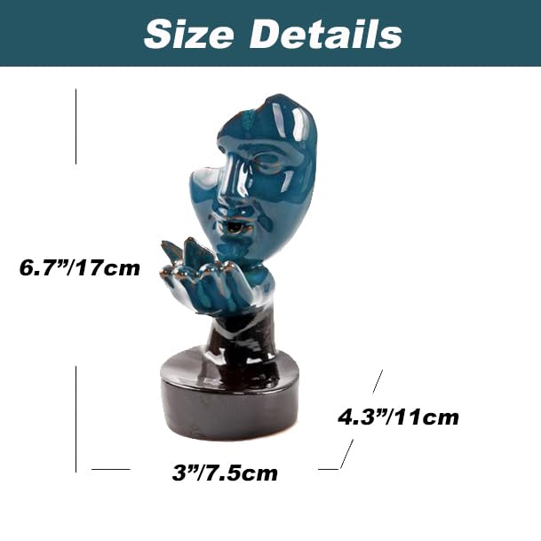 Woman Face on Hands Butterfly Statue Backflow Incense Holder,Waterfall Incense Burner Holder for Sticks Cones Home Office Yoga AI0036 - color: Face Statue 1