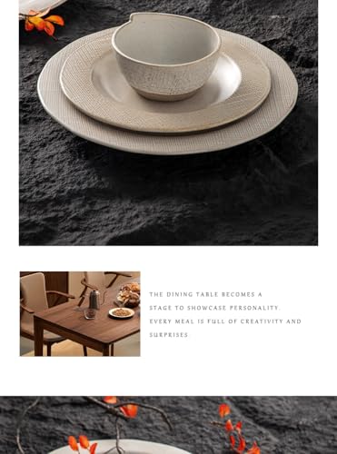 Dinnerware sets plates and bowls sets modern plates,Ceramic Dinnerware Sets,12 Pieces Porcelain Lightweight Plates,Scratch Resistant Dish Set (style - 5, 4 - Set (12pcs)) - color: style - 5
