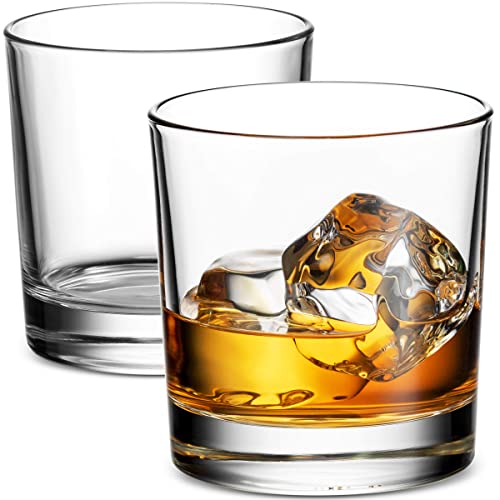 Godinger Old Fashioned Whiskey Glasses, Italian Made Drinking Glasses, Glass Cups, Whiskey Gifts - Set of 4 - style: Short Glasses