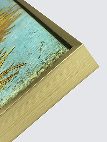 Wieco Art Framed Wall Art Canvas Prints of Sunflower by Vincent Van Gogh Paintings Reproduction Abstract Wall Decorations for Living Room Golden Frame - size: 16"L x 12"W