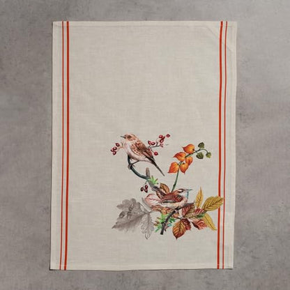 Maison d' Hermine Kitchen Towels Set of 3 Reusable 100% Cotton 27.50" x 20" | Cloth Tea Dish Towels Absorbent with Hanging Loop for Kitchen Dining Party Hotel Home Thanksgiving Christmas - Recolte - color: 036 - Recolte