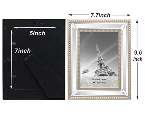 Meetart 5x7 3 Pack Mirror Photo Frames Sets for Wall Pictures Decor or Table Stand - size: 5x7 3 Pack