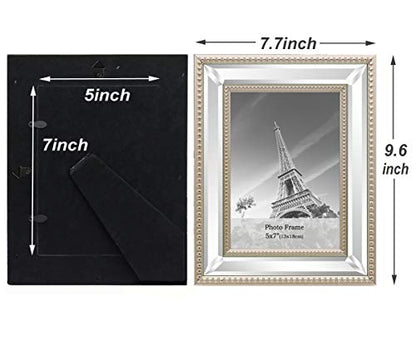 Meetart 5x7 3 Pack Mirror Photo Frames Sets for Wall Pictures Decor or Table Stand - size: 5x7 3 Pack