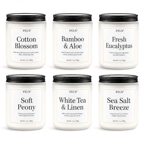 Scented Candles Gift Set, 6 Pack Clean Living Scented Candles | 7 oz Soy Candles for Home, Fresh Botanical Fragrances, Up to 300 Hours, Candle Gifts for Women, Mom, Housewarming - color: Clean Living Candles Collection
