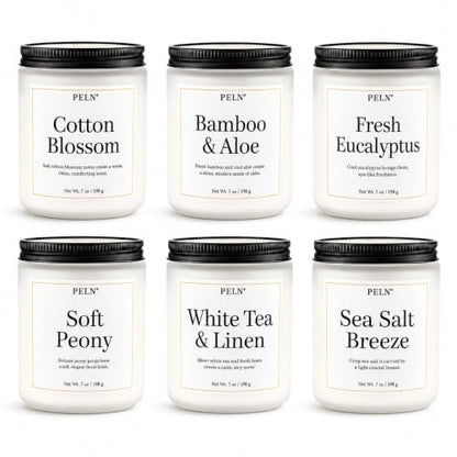 Scented Candles Gift Set, 6 Pack Clean Living Scented Candles | 7 oz Soy Candles for Home, Fresh Botanical Fragrances, Up to 300 Hours, Candle Gifts for Women, Mom, Housewarming - color: Clean Living Candles Collection