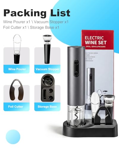 Electric Wine Opener – Battery Operated 4‑in‑1 Corkscrew Kit - size: 4 in 1