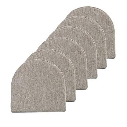 Chair Cushions 100% High Density Memory Foam Pads U Shaped 17" x 16"Non Slip Skid Rubber Back Seat Cover, 6 Pack, Taupe - color: Taupe, size: 6 Count (Pack of 1)