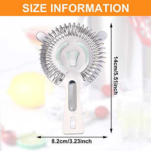 16 Pcs Bar Bartender Strainer Stainless Cocktail Strainers | 5.5 Inch Steel Silver Shaker Ice Bar Shelf for Hawthorne Bartenders Mixologists Drinking Water Filtering