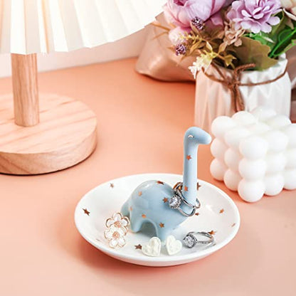 PUDDING CABIN Dinosaur Ring Holder for Jewelry, Gifts for Women Girls Birthday Wedding Graduation Valentines Bday Gift, Jewelry Dish Tray for Rings Bracelets Necklace Organizer - style: Dinosaur