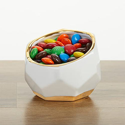 Kate Aspen Geometric Ceramic Planters, Mini Decorative Bowls (Set of 3) Small- Succulent Pots, Modern Decor, Shelf Decor, Desk, Table Décor, White - size: Small (Set of 3)