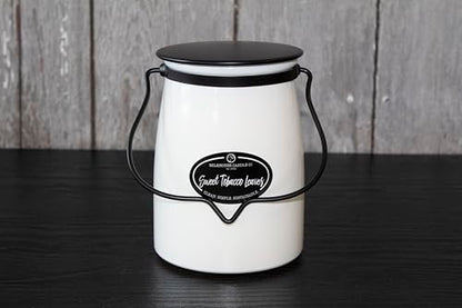 Milkhouse Candle Company Sweet Tobacco Leaves Soy Candle - Honey | Tobacco | Teakwood Scented - 22 oz Butter Jar with Lid, 120+ Hour Burn Time, Made in the USA - size: 22 Oz