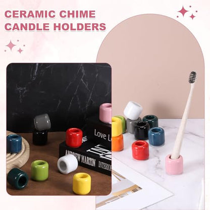 uxcell 2 Pcs Ceramic Chime Candle Holders, Small Ceramic Candle Holders for Birthday Parties Dinners Weddings Table Centerpiece Gatherings Anniversaries Occasions, Red - color: Red