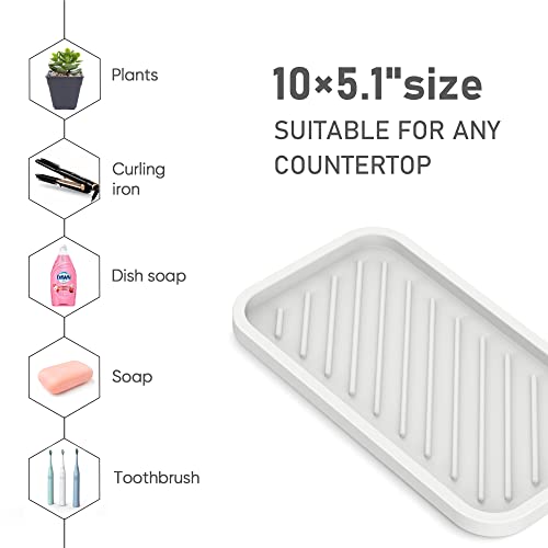 Silicone Sponge Holder-Large Thick Durable 10" Sink Organizer Tray-Kitchen | Thick Durable Sponge Caddy, Large Sink Tray, Dish Soap & Scouring Pad Holder, Countertop Drip Tray, Easy Clean, Rust-Proof - color: C-wh, size: 10x5.1inch