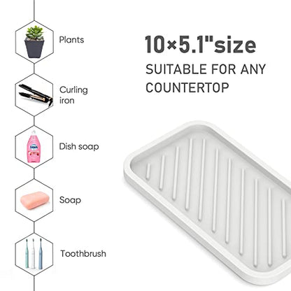 Silicone Sponge Holder-Large Thick Durable 10" Sink Organizer Tray-Kitchen | Thick Durable Sponge Caddy, Large Sink Tray, Dish Soap & Scouring Pad Holder, Countertop Drip Tray, Easy Clean, Rust-Proof - color: C-wh, size: 10x5.1inch