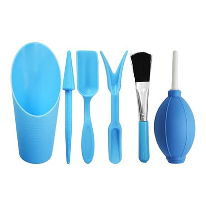 6Pcs Mini Succulent Tools Set, Garden Hand Tools Kit for Indoor Plant Care, Succulent Bonsai Miniature Garden Tool Set, Small Gardening Tools for Transplanting Digging Planting, Blue - style: Blue