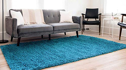 Unique Loom Solid Shag Collection Area Rug (2' x 3' 1" Rectangle, Turquoise) - color: Turquoise, size: 2' x 3'1" (Rectangular)