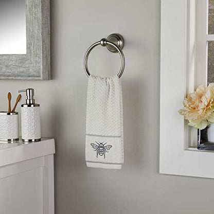SKL Home Farmhouse Bee Hand Towel Set, White 16x25 - color: Farmhouse Bee