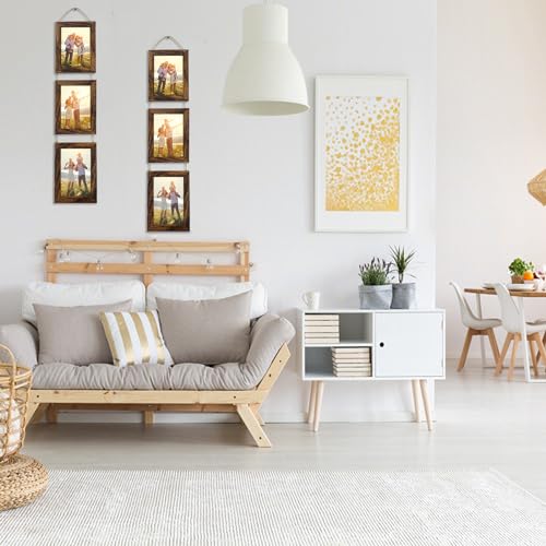 4x6 Wall Hanging Picture Frames Collage with 3 Opening Frames Brown 2 Pack - color: Brown, size: 4x6-2Pack