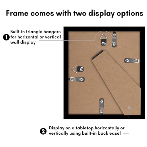 Americanflat 5.5x6.5 Picture Frame 2-Pack - Matted to 2.5x3.5 - Black | Slim Molding construction, Polished plexiglass front, wall or tabletop display with included easel, triangle hangers included - color: Black, size: 5.5x6.5