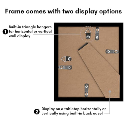 Americanflat 5.5x6.5 Picture Frame 2-Pack - Matted to 2.5x3.5 - Black | Slim Molding construction, Polished plexiglass front, wall or tabletop display with included easel, triangle hangers included - color: Black, size: 5.5x6.5